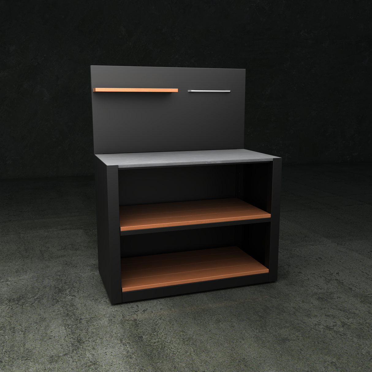 The British Outdoor Kitchen - Open Shelf Cabinet with Composite Wood Shelf