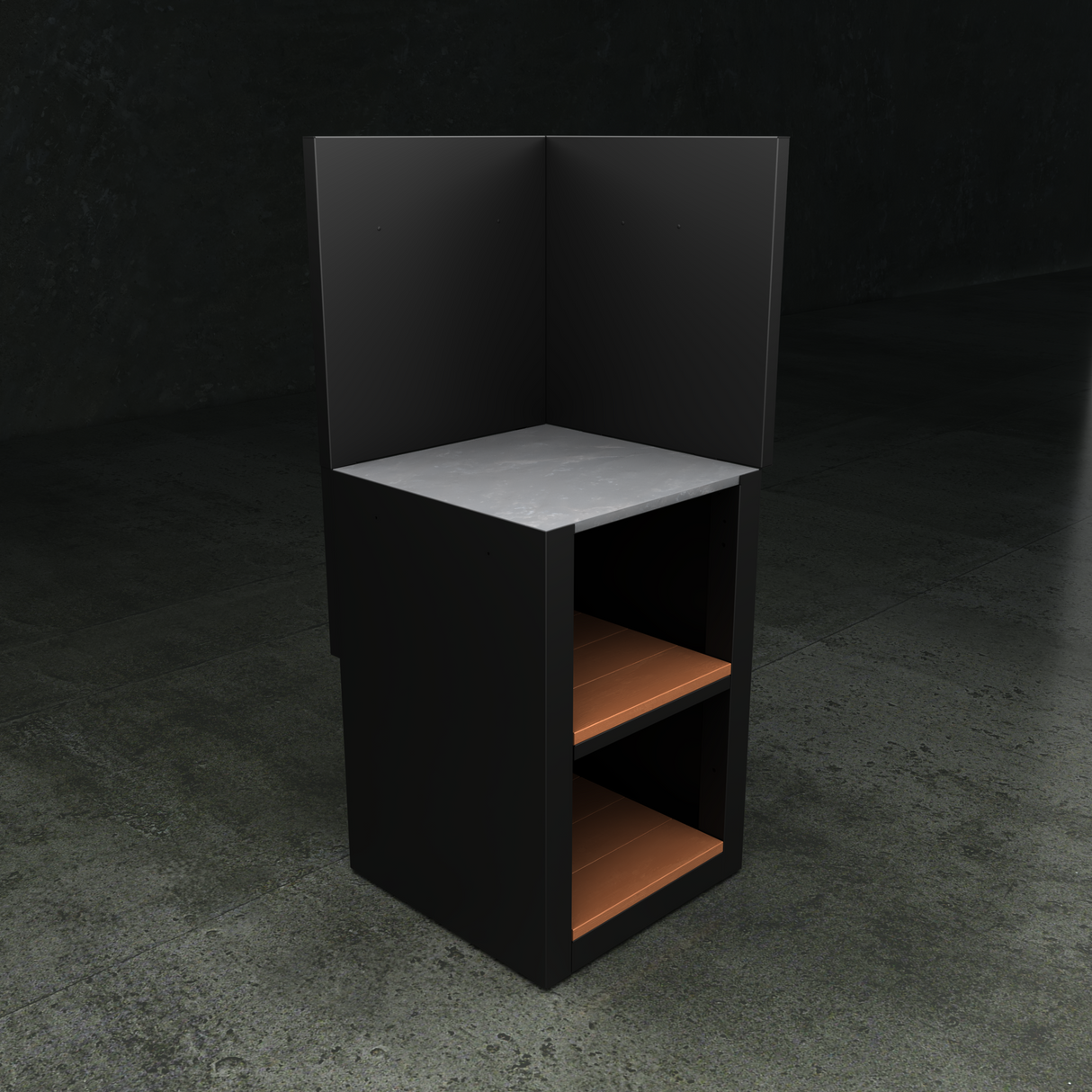 The British Outdoor Kitchen - Single Open Shelf Cabinet with Composite Wood Shelf