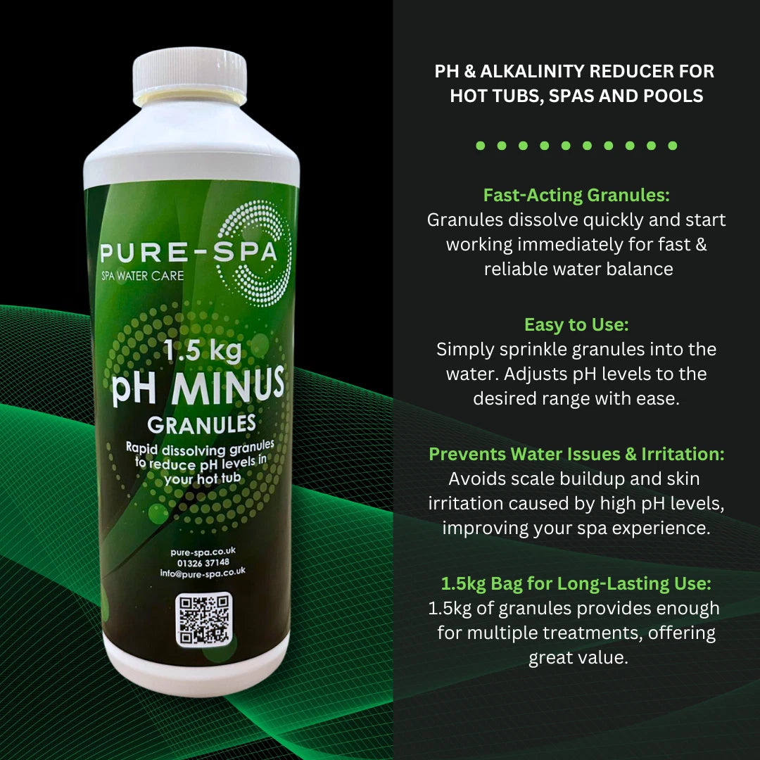 Pure Spa pH & Alkalinity Reducer Granules – 1.5kg | pH Decreaser