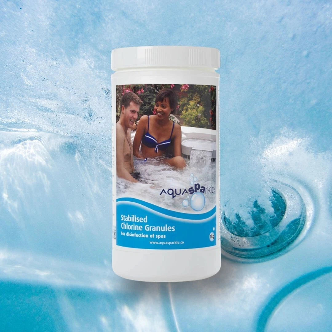 Aquasparkle 1kg Stabilised Chlorine Granules Hot Tub Spa Pool Chemicals