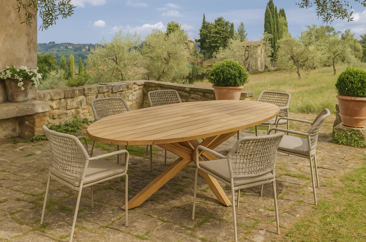 Barista 6 Seat Dining Set with 240cm Prado Table