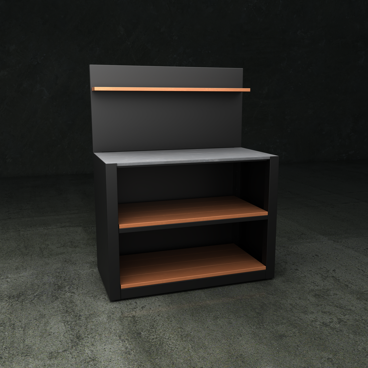 The British Outdoor Kitchen - Open Shelf Cabinet with Composite Wood Shelf