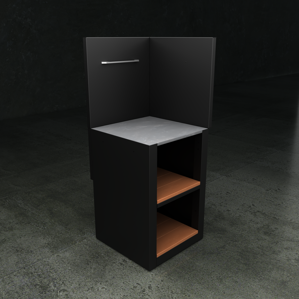 The British Outdoor Kitchen -  Single Open Shelf Cabinet with Composite Wood Shelf