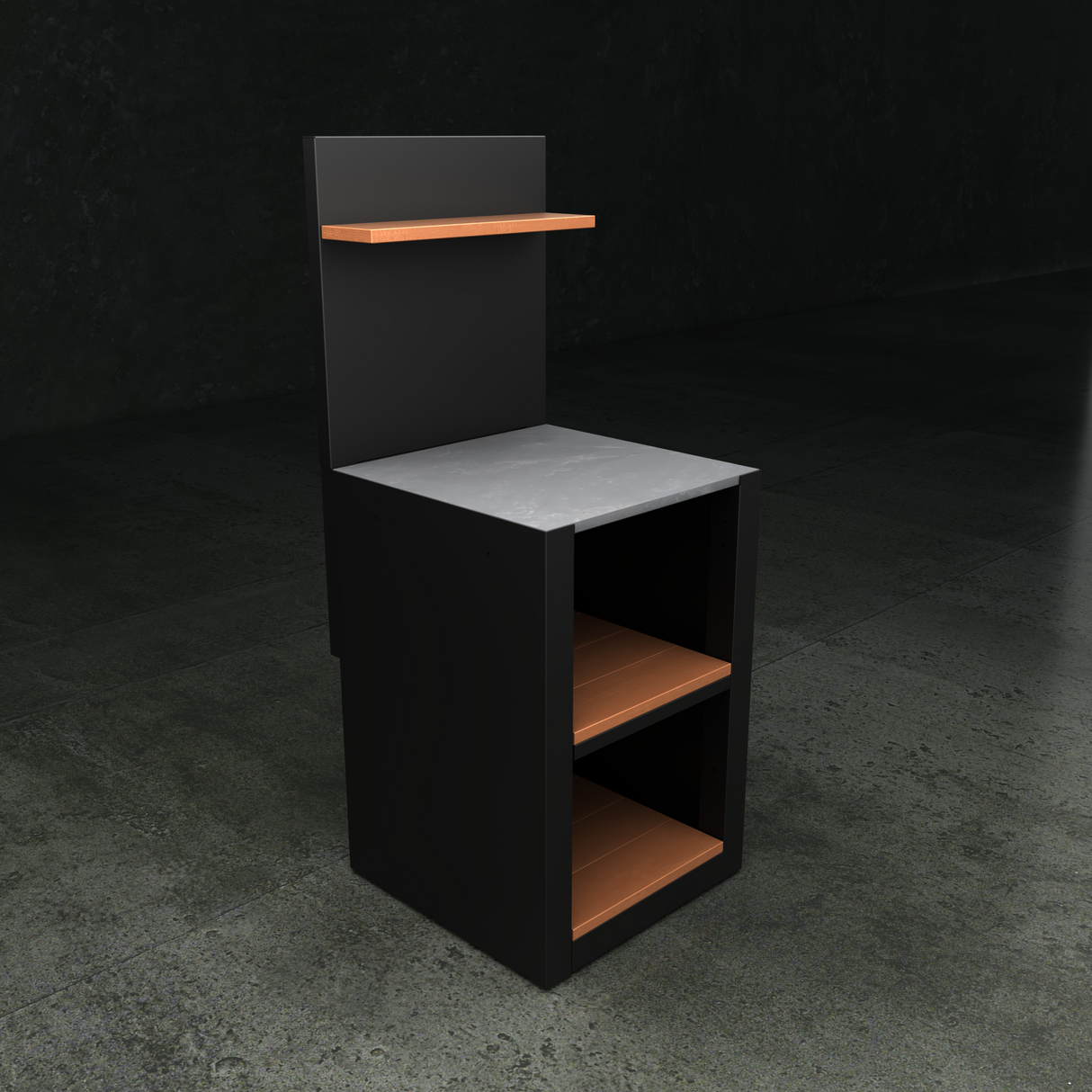 The British Outdoor Kitchen -  Single Open Shelf Cabinet with Composite Wood Shelf