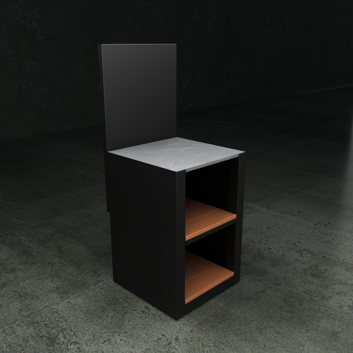The British Outdoor Kitchen -  Single Open Shelf Cabinet with Composite Wood Shelf