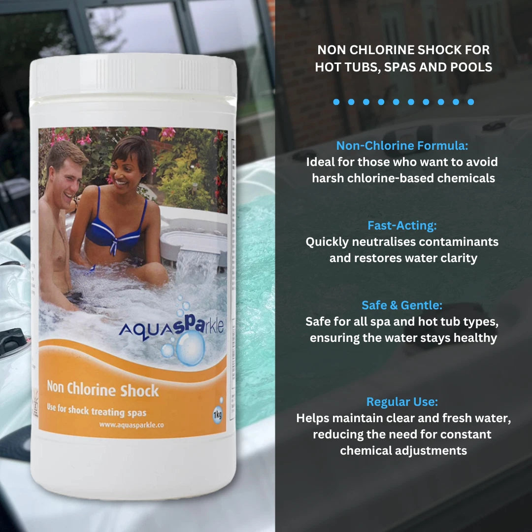 Aquasparkle Non Chlorine Shock 1Kg for Hot Tub Spa Swimming Pool Chemicals